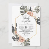 Eleganter Orchid & Rose Aquarellrahmen Einladung (Vorderseite)