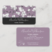 Eleganter orchid schwarz-weiß blühender delikater visitenkarte (Vorne/Hinten)