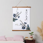 Eleganter Orchids Blume im chinesischen Stil Wandteppich Mit Holzrahmen (Schlafzimmer)