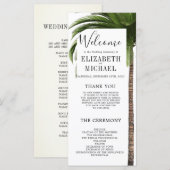 Eleganter Orden der tropischen Palmenhochzeit Menükarte (Vorne/Hinten)