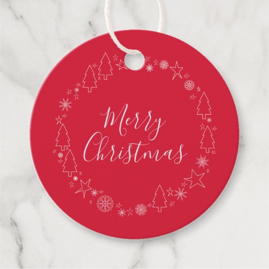 Eleganter Original Weihnachtskranz Geschenkanhänger (Vorderseite)