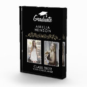 Eleganter Ornament Schwarzer Abschluss Keepake 2 Fotoblock (Rechts)