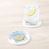 Eleganter Ort | Blume taucht Hochzeit Luxus Getränkeuntersetzer (Seite)