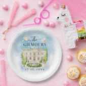 Eleganter Ort | Blume taucht Hochzeit Luxus Pappteller (Party)