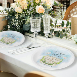 Eleganter Ort   Blume taucht Hochzeit Luxus Pappteller
