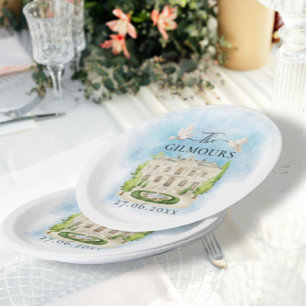Eleganter Ort   Blume taucht Hochzeit Luxus Pappteller