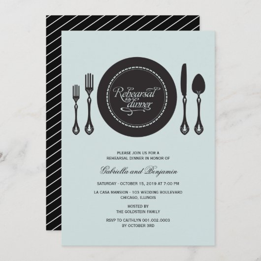 Eleganter Ort für Hochzeiten und Proben Einladung (Vorne/Hinten)