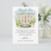 Eleganter Ort mit Brunnen, Blume Brautparty Dankeskarte (Stehend Vorderseite)