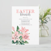 Eleganter Osterbrunch Floral Einladung (Stehend Vorderseite)