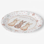 Eleganter Osterhasen-Brauch Pappteller (Schrägansicht)