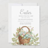 Eleganter Osterkorb Brunch Egg Hunt Einladung (Vorderseite)