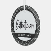 Eleganter Östhetiker Beautician Personalisiert Ornament Aus Glas (Vorderseite links)