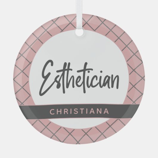 Eleganter Östhetiker Beautician Personalisiert Ornament Aus Glas (Vorderseite)