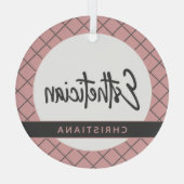 Eleganter Östhetiker Beautician Personalisiert Ornament Aus Glas (Rückseite)