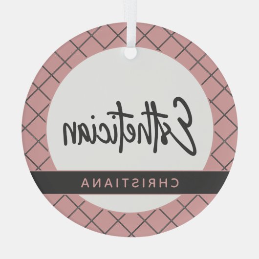 Eleganter Östhetiker Beautician Personalisiert Ornament Aus Glas (Rückseite)