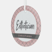 Eleganter Östhetiker Beautician Personalisiert Ornament Aus Glas (Vorderseite links)