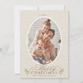 Eleganter Oval Rahmen Frohe Weihnachten Foto (Vorderseite)