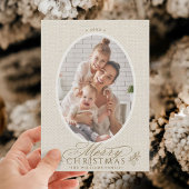 Eleganter Oval Rahmen Frohe Weihnachten Foto