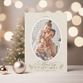 Eleganter Oval Rahmen Frohe Weihnachten Foto
