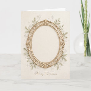 Eleganter ovaler Bilderrahmen Weihnachtskarte — El Karte