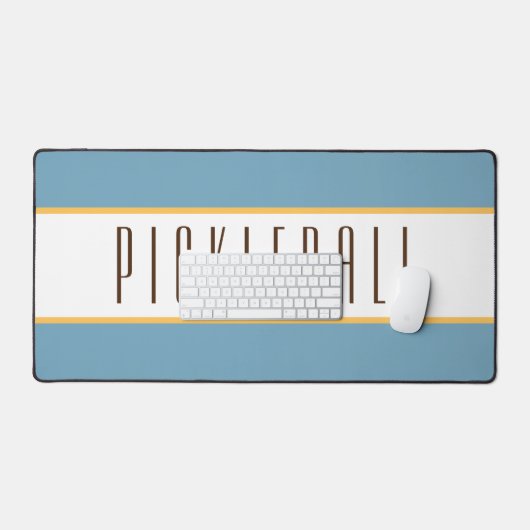 Eleganter Ozean Blau weiße Streifen PICKLEBALL Tex Schreibtischunterlage (Tastatur & Maus)