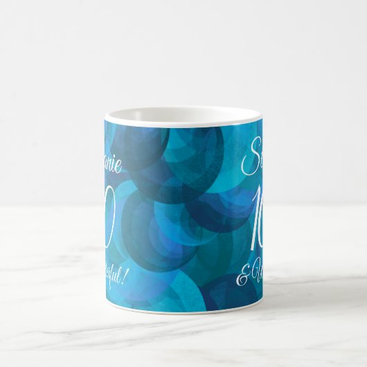 Eleganter Ozean Blue 100 und wunderbarer Geburtsta Kaffeetasse (Mittel)