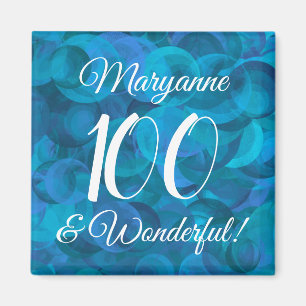 Eleganter Ozean Blue 100 und wunderbarer Geburtsta Magnet