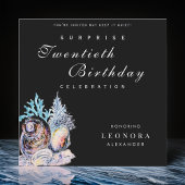 Eleganter Ozean Seashell JEDE Überraschung Geburts Einladung