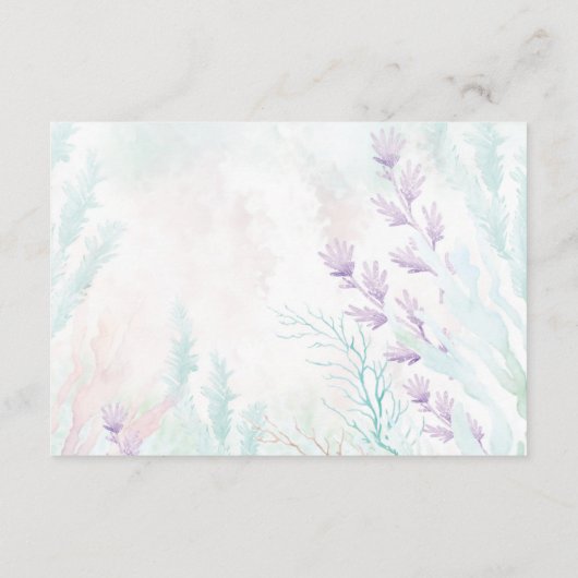 Eleganter Ozean unter dem Strand Hochzeit UAWG Begleitkarte (Rückseite)