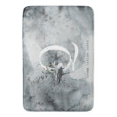 Eleganter Ozean | Watercolor Whale Monogram Badematte (Vorderseite Vertikal)