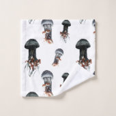 Eleganter Ozean | Watercolor Whale Monogram Badhandtuch Set (Waschlappen)