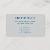 Eleganter Ozeanblau Visitenkarte (Rückseite)