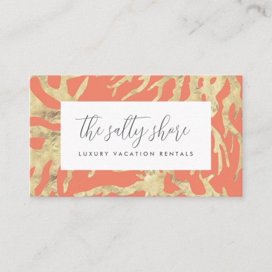 Eleganter Ozeankoral Visitenkarte (Vorderseite)