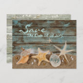 Eleganter Ozeanstrand Save the Date Ankündigungspostkarte (Vorne/Hinten)