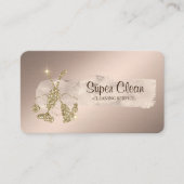 Eleganter Paint Stroke Glitzer Broom, Staubsauger Visitenkarte (Vorderseite)