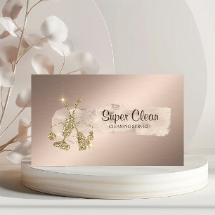 Eleganter Paint Stroke Glitzer Broom, Staubsauger Visitenkarte