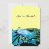 ELEGANTER PAKOCK IN BLAU, SCHWARZ. EINLADUNG (Vorderseite)