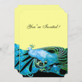 ELEGANTER PAKOCK IN BLAU, SCHWARZ. EINLADUNG (Vorne/Hinten)