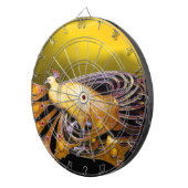 ELEGANTER PAKOCK IN GOLDGELB DARTSCHEIBE (Vorderseite rechts)