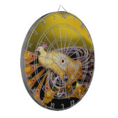 ELEGANTER PAKOCK IN GOLDGELB DARTSCHEIBE (Vorderseite Links)