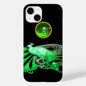 ELEGANTER PAKOCK IN GRÜN, EMERALD MONOGRAMM Case-Mate iPhone HÜLLE (Rückseite)