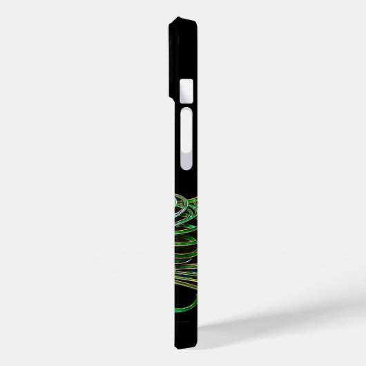 ELEGANTER PAKOCK IN GRÜN, EMERALD MONOGRAMM Case-Mate iPhone HÜLLE (Rückseite / Links)