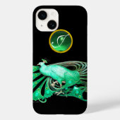 ELEGANTER PAKOCK IN GRÜN, JADE-MONOGRAMM Case-Mate iPhone HÜLLE (Rückseite)