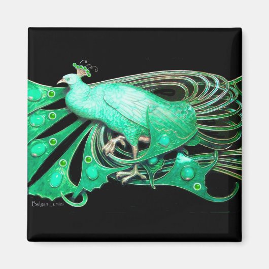 ELEGANTER PAKOCK IN GRÜN, SCHWARZ MAGNET (Vorne)