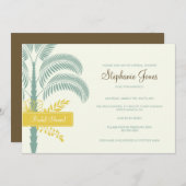 Eleganter Palm Tree Bridal Dusche Einladung (Vorne/Hinten)
