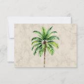 Eleganter Palm Tree Watercolor Wedding RSVP Karte (Rückseite)