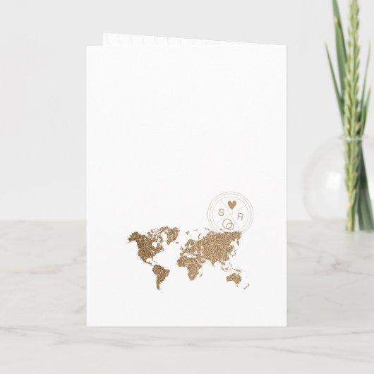 Eleganter Palm Trees Wedding Destination Passport Einladung (Rückseite)