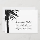 Eleganter Palmenstrand Hochzeit Save the Date Kart (Vorderseite)