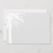 Eleganter Palmenstrand Hochzeit Save the Date Kart (Rückseite)