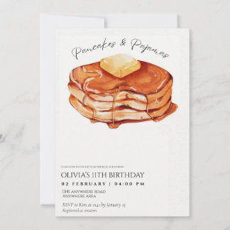 Eleganter Pancakes Pajamas Geburtstag Einladung